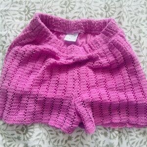 Zara Vibrant Pink Crochet Women Shorts